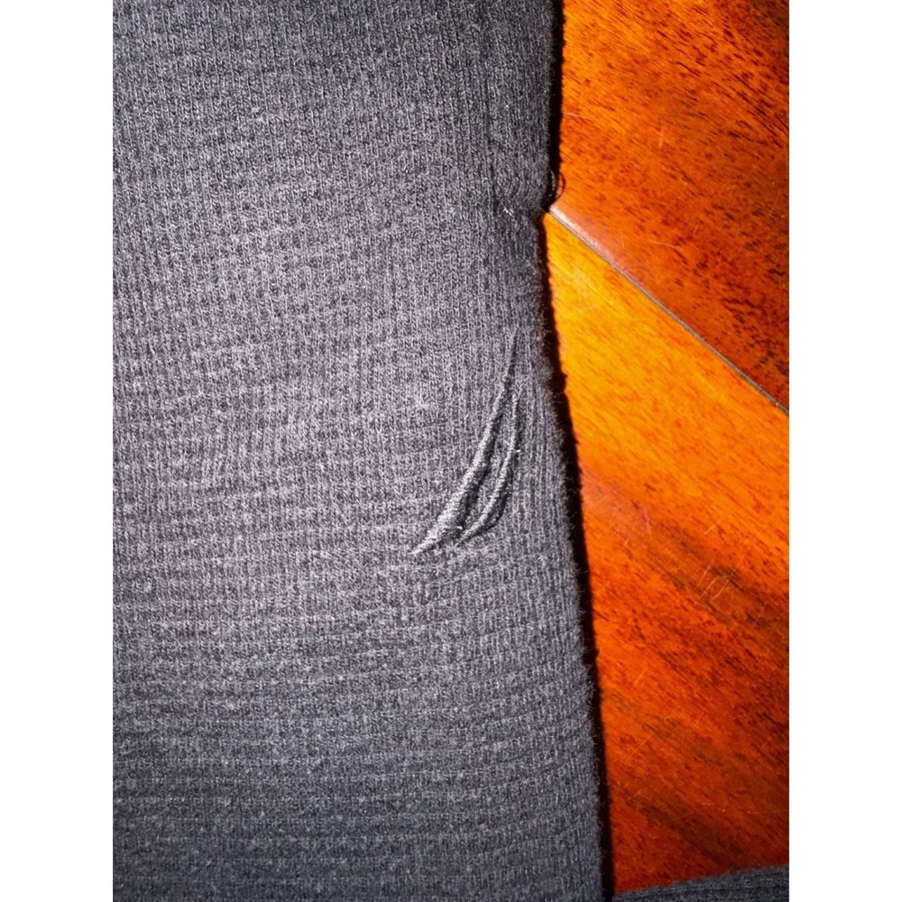 Nautica Jogger‎ Pajama Pants Mens L Gray Excellent Waffle Knit Thermal Sleepwear